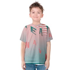 Heat Wave Chevron Waves Red Green Kids  Cotton Tee