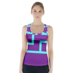 Illustrated Position Purple Blue Star Zodiac Racer Back Sports Top by Mariart