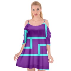 Illustrated Position Purple Blue Star Zodiac Cutout Spaghetti Strap Chiffon Dress