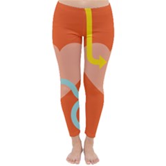 Illustrated Zodiac Love Heart Orange Yellow Blue Classic Winter Leggings by Mariart