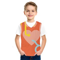 Illustrated Zodiac Love Heart Orange Yellow Blue Kids  Sportswear by Mariart