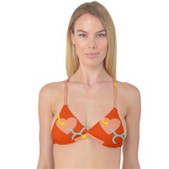 Illustrated Zodiac Love Heart Orange Yellow Blue Reversible Tri Bikini Top