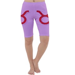 Illustrated Zodiac Purple Red Star Polka Circle Cropped Leggings  by Mariart