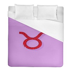 Illustrated Zodiac Purple Red Star Polka Circle Duvet Cover (full/ Double Size) by Mariart