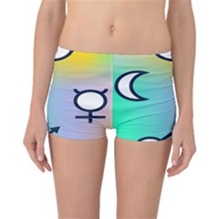 Illustrated Moon Circle Polka Dot Rainbow Boyleg Bikini Bottoms by Mariart