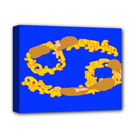 Illustrated 69 Blue Yellow Star Zodiac Deluxe Canvas 14  X 11 