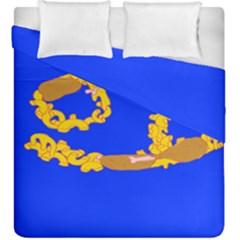 Illustrated 69 Blue Yellow Star Zodiac Duvet Cover Double Side (king Size) by Mariart