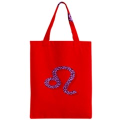 Illustrated Zodiac Red Purple Star Polka Dot Zipper Classic Tote Bag by Mariart