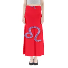 Illustrated Zodiac Red Purple Star Polka Dot Maxi Skirts by Mariart