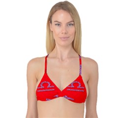 Illustrated Zodiac Red Purple Star Polka Reversible Tri Bikini Top by Mariart