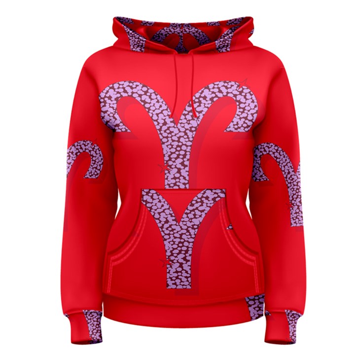 Illustrated Zodiac Red Star Purple Women s Pullover Hoodie