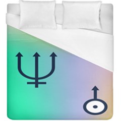 Illustrated Zodiac Star Duvet Cover (king Size) by Mariart