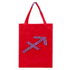 Illustrated Zodiac Star Red Purple Classic Tote Bag