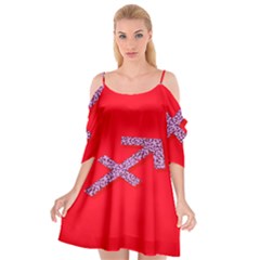 Illustrated Zodiac Star Red Purple Cutout Spaghetti Strap Chiffon Dress by Mariart