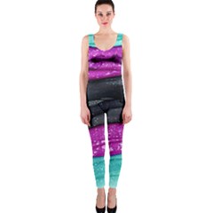 Green Pink Purple Black Stone Onepiece Catsuit by Mariart