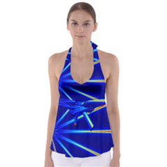 Light Neon Blue Babydoll Tankini Top by Mariart