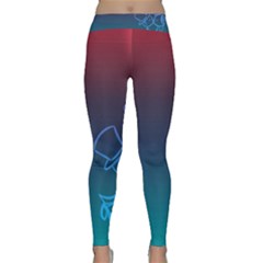 Love Valentine Kiss Purple Red Blue Romantic Classic Yoga Leggings by Mariart