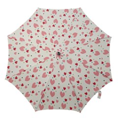 Love Heart Pink Polka Valentine Red Black Green White Hook Handle Umbrellas (medium)