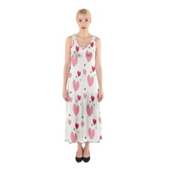 Love Heart Pink Polka Valentine Red Black Green White Sleeveless Maxi Dress by Mariart