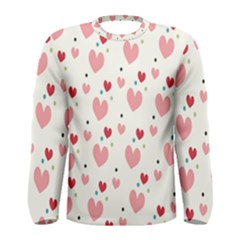 Love Heart Pink Polka Valentine Red Black Green White Men s Long Sleeve Tee