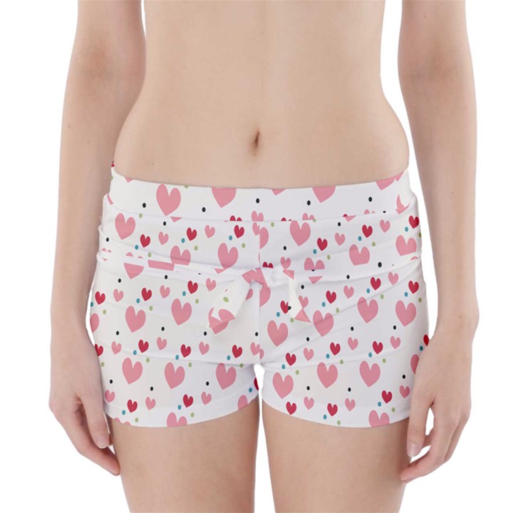 Love Heart Pink Polka Valentine Red Black Green White Boyleg Bikini Wrap Bottoms