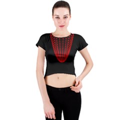 Normal Field Of An Elliptic Paraboloid Red Crew Neck Crop Top by Mariart