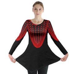 Normal Field Of An Elliptic Paraboloid Red Long Sleeve Tunic 