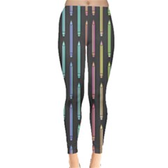 Pencil Stationery Rainbow Vertical Color Leggings  by Mariart