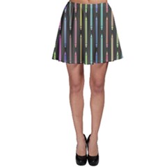 Pencil Stationery Rainbow Vertical Color Skater Skirt by Mariart