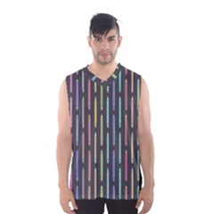 Pencil Stationery Rainbow Vertical Color Men s Basketball Tank Top by Mariart