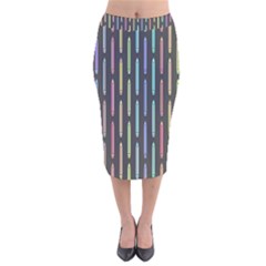Pencil Stationery Rainbow Vertical Color Velvet Midi Pencil Skirt by Mariart