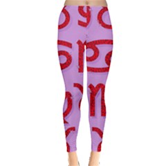 Illustrated Zodiac Red Purple Star Leggings  by Mariart