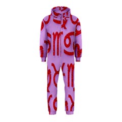 Illustrated Zodiac Red Purple Star Hooded Jumpsuit (kids) by Mariart