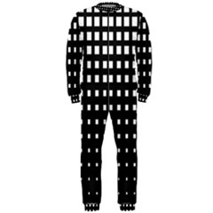 Plaid White Black Onepiece Jumpsuit (men) 