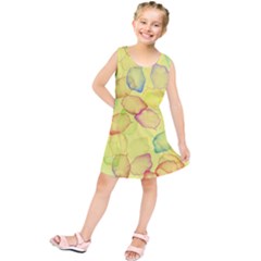 Watercolors On A Yellow Background               Kid s Tunic Dress by LalyLauraFLM