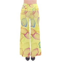 Watercolors On A Yellow Background          Women s Chic Palazzo Pants by LalyLauraFLM