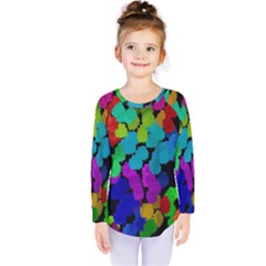 Colorful strokes on a black background                  Kids  Long Sleeve Tee