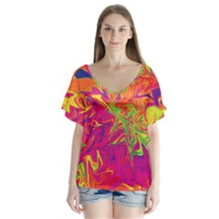 Colors Flutter Sleeve Top