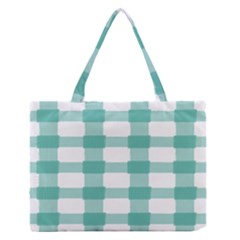 Plaid Blue Green White Line Medium Zipper Tote Bag by Mariart