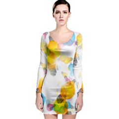 Lamp Color Rainbow Light Long Sleeve Bodycon Dress by Mariart