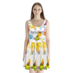 Lamp Color Rainbow Light Split Back Mini Dress  by Mariart