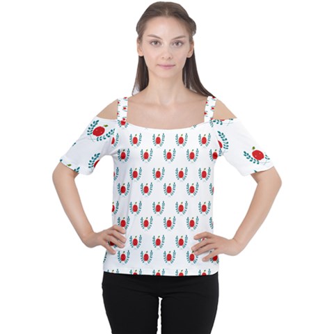 Sage Apple Wrap Smile Face Fruit Women s Cutout Shoulder Tee by Mariart