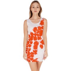 Red Spot Paint Sleeveless Bodycon Dress