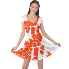 Red Spot Paint Cap Sleeve Dresses