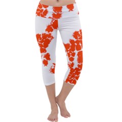 Red Spot Paint Capri Yoga Leggings