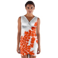 Red Spot Paint Wrap Front Bodycon Dress