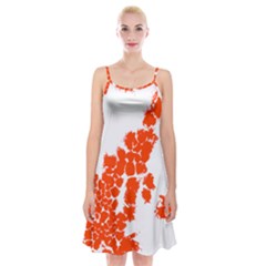 Red Spot Paint Spaghetti Strap Velvet Dress