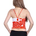 Red Spot Paint White Polka Spaghetti Strap Bra Top View2