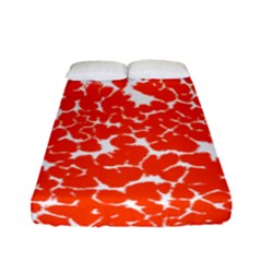 Red Spot Paint White Polka Fitted Sheet (full/ Double Size) by Mariart