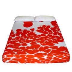 Red Spot Paint White Polka Fitted Sheet (king Size) by Mariart